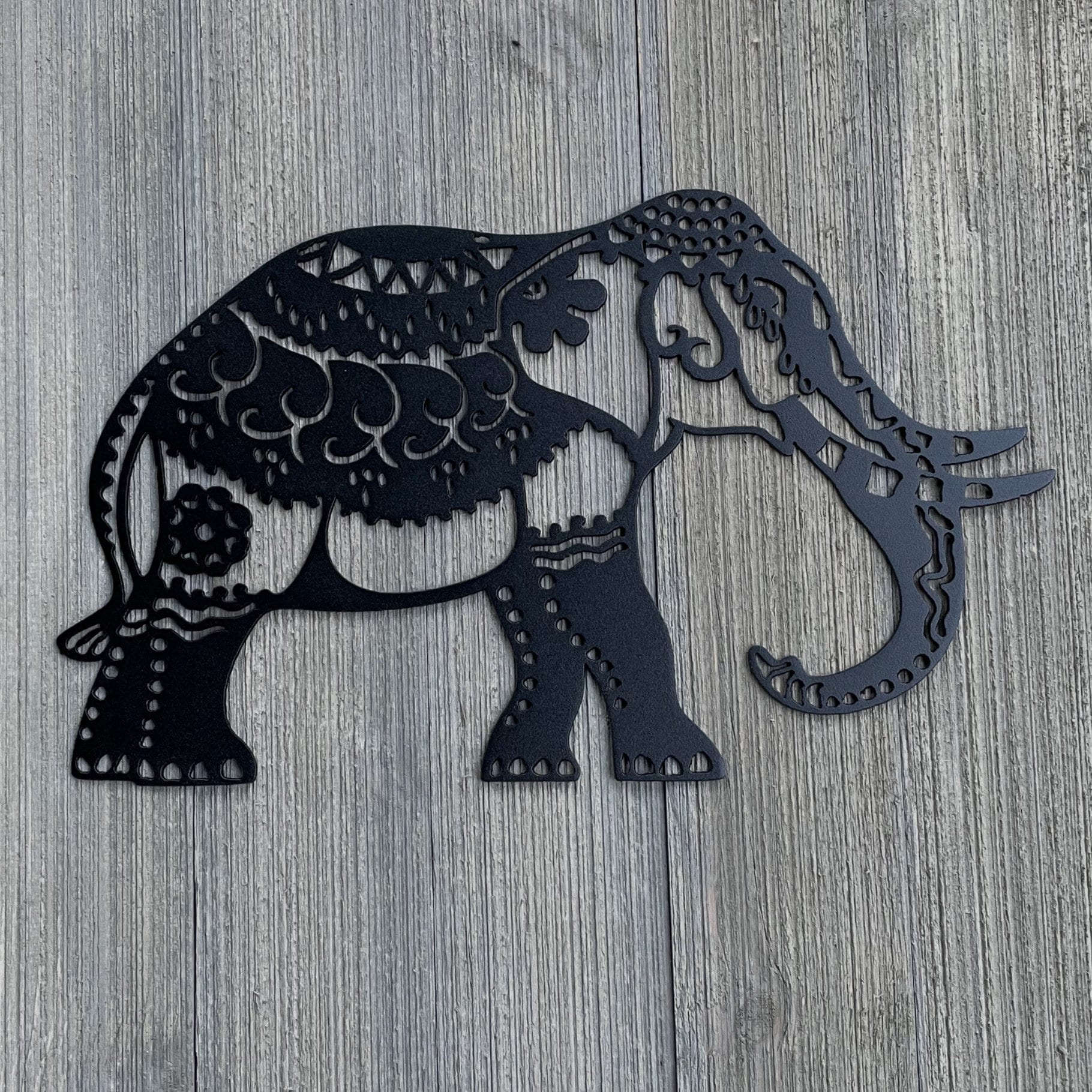 Ornamental Elephant Metal Sign Cutout - Elephant Lovers - Safari Lovers -