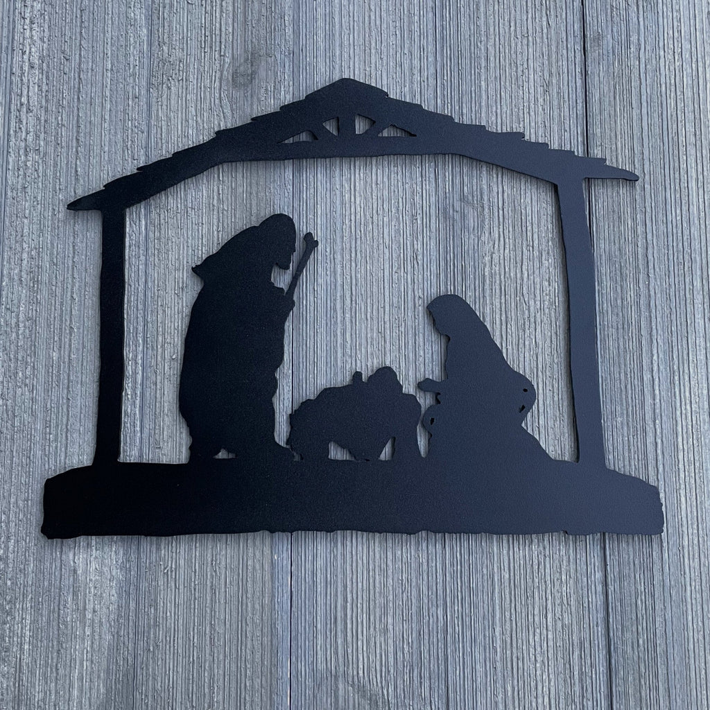 Manger Scene Metal Sign Cutout - Manger Decor - Christmas Decoration - Christmas Decor