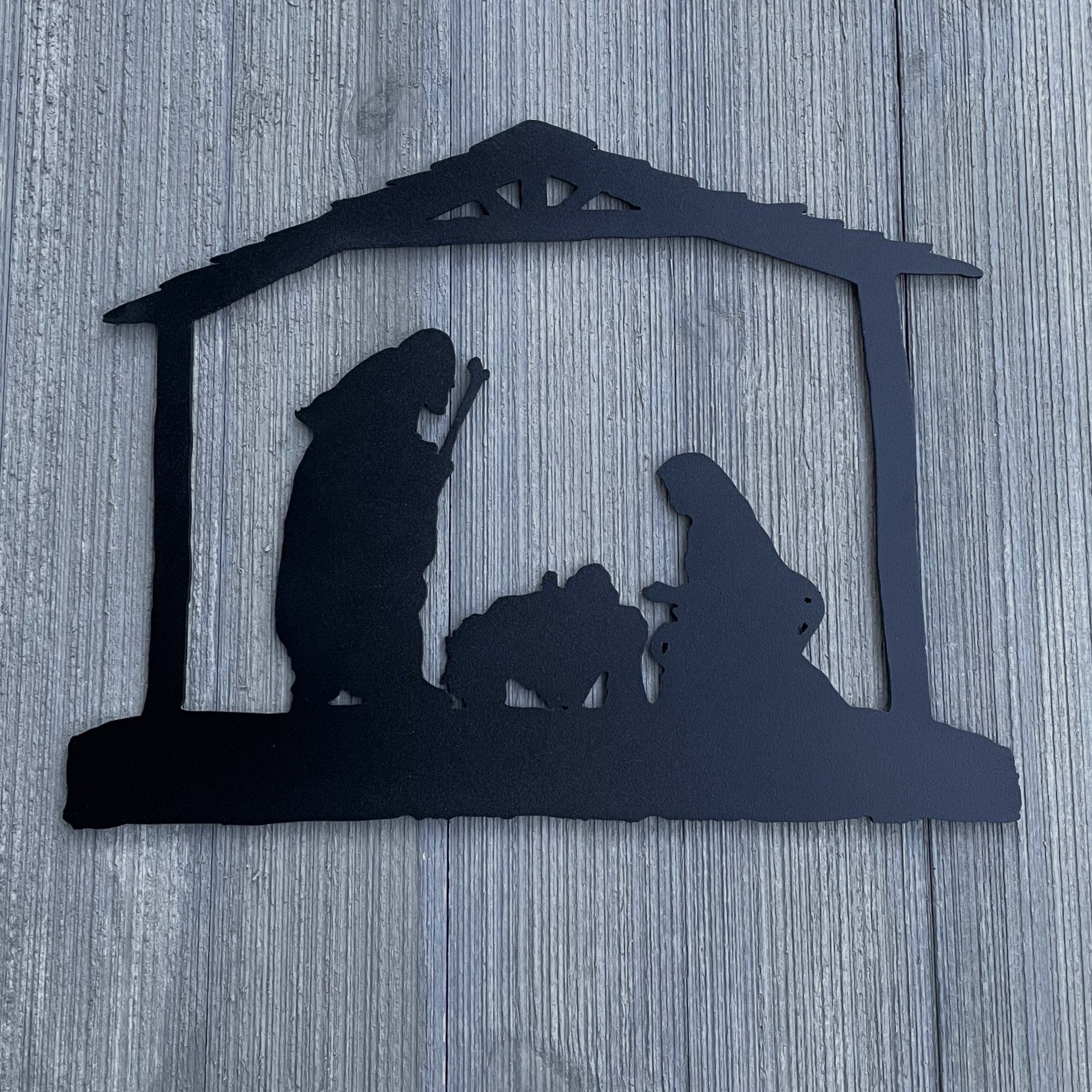 Manger Scene Metal Sign Cutout - Manger Decor - Christmas Decoration - Christmas Decor