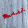 Santa's Sleigh Metal Sign Cutout - Santa's Sleigh & Reindeer Metal Sign -Powder Coated for Durability -Christmas Decor -Christmas Decoration