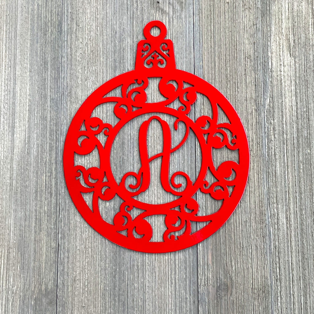 Letter Christmas Ornament Metal Sign Cutout (All Letters Available) - Personalized Ornament Metal Sign - Powder Coated for Durability