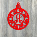 Letter Christmas Ornament Metal Sign Cutout (All Letters Available) - Personalized Ornament Metal Sign - Powder Coated for Durability