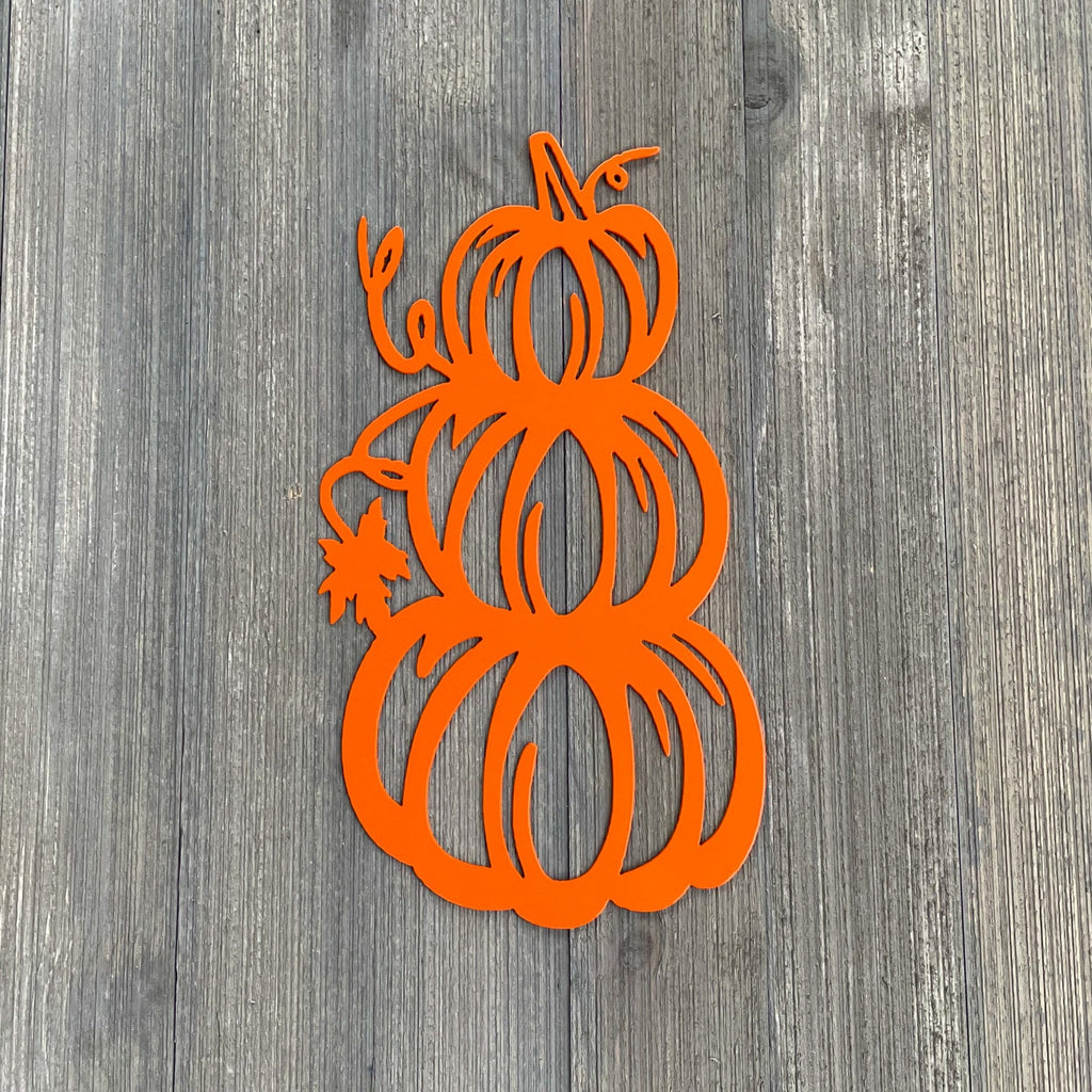 Stacked Pumpkins Metal Sign Cutout - Metal Sign - Powder Coated for Durability - Halloween Decor - Fall Decor - Autumn Decor