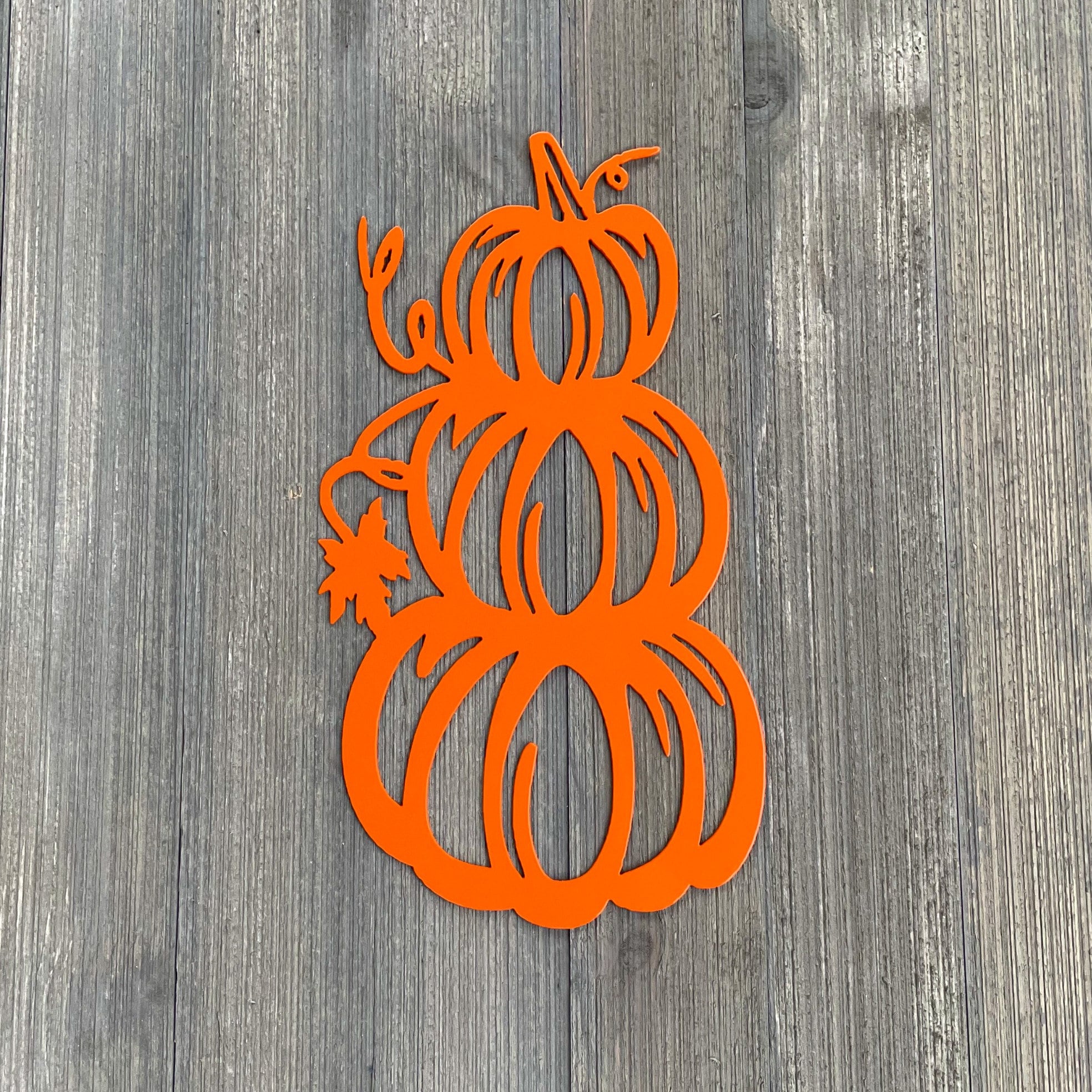 Stacked Pumpkins Metal Sign Cutout - Metal Sign - Powder Coated for Durability - Halloween Decor - Fall Decor - Autumn Decor