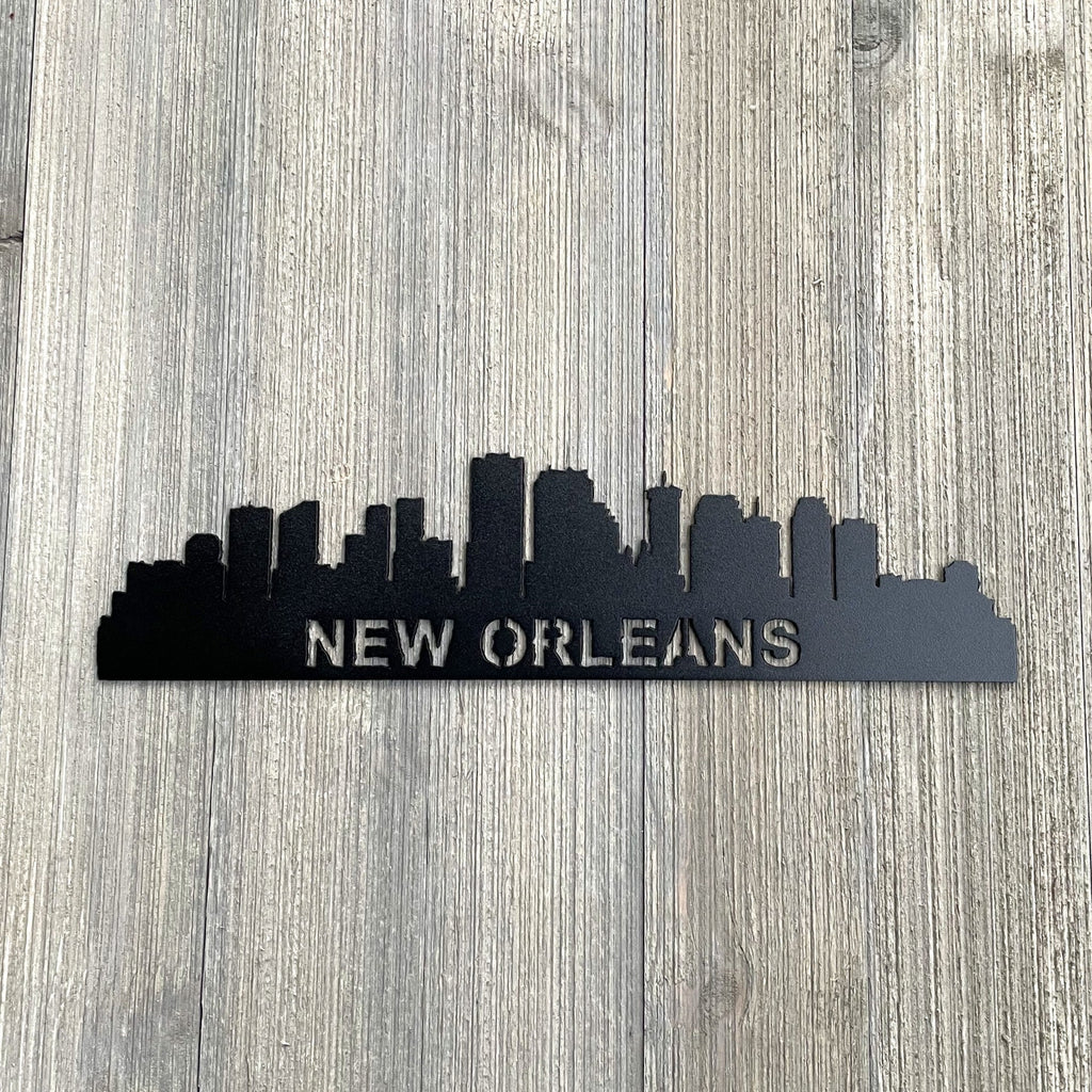 New Orleans Skyline Metal Sign Cutout - Powder Coated for Durability