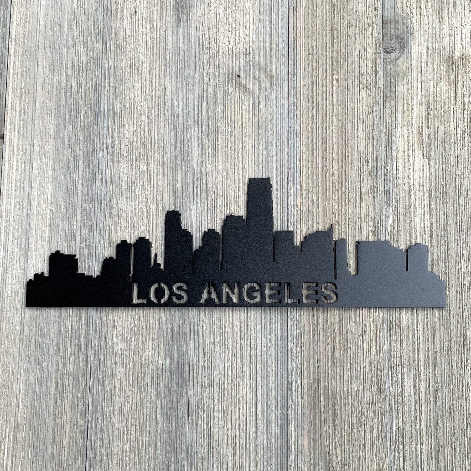 Los Angeles Skyline Metal Sign Cutout - - Powder Coated for Durability