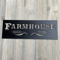 Farmhouse Metal Sign Cutout - Powder Coated Farmhouse Metal Sign with Wheat Design