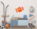 Football Name Monogram Metal Sign Cutout - Custom Football Sign - Personalized Powder Coated Metal Name Sign for Football Fans