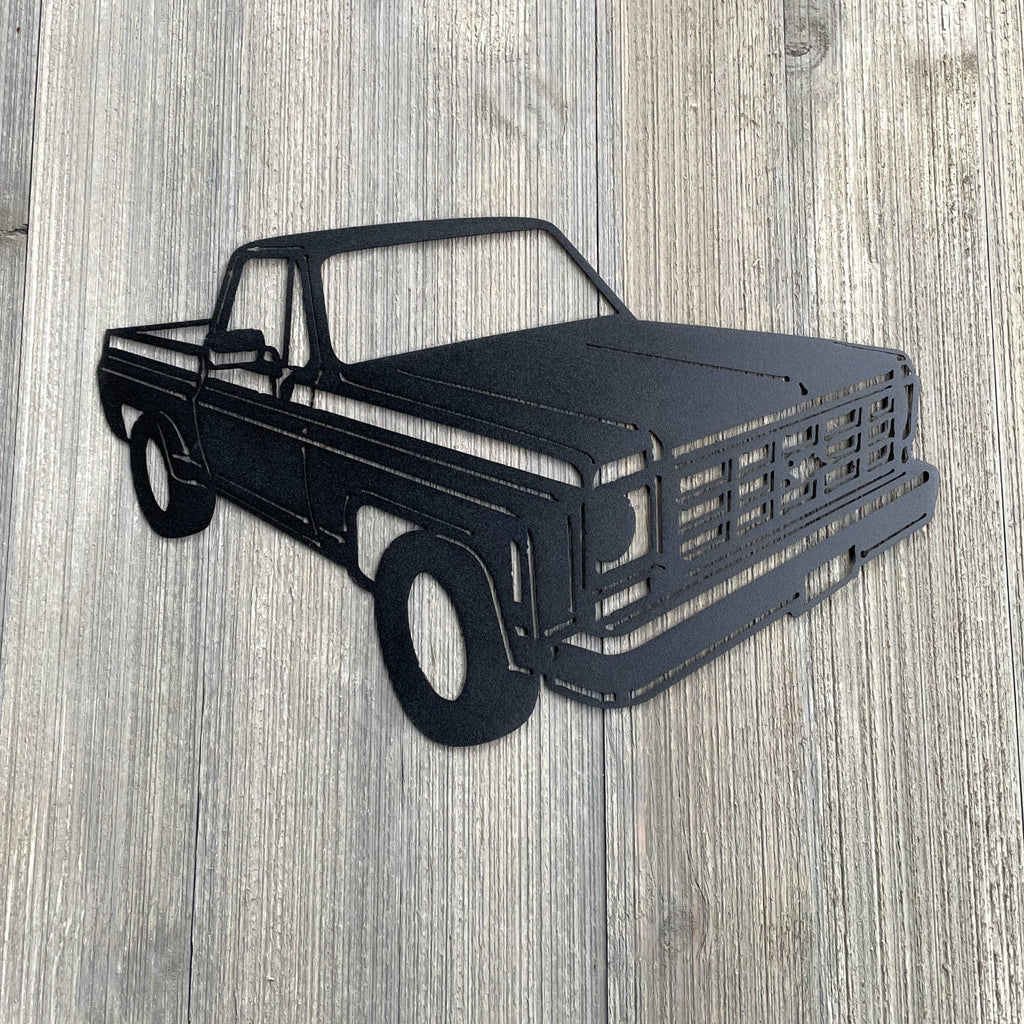 1977 Chevy C10 Metal Sign Cutout - '77 C10 Powder Coated Metal Sign - Retro Design for Car Enthusiasts