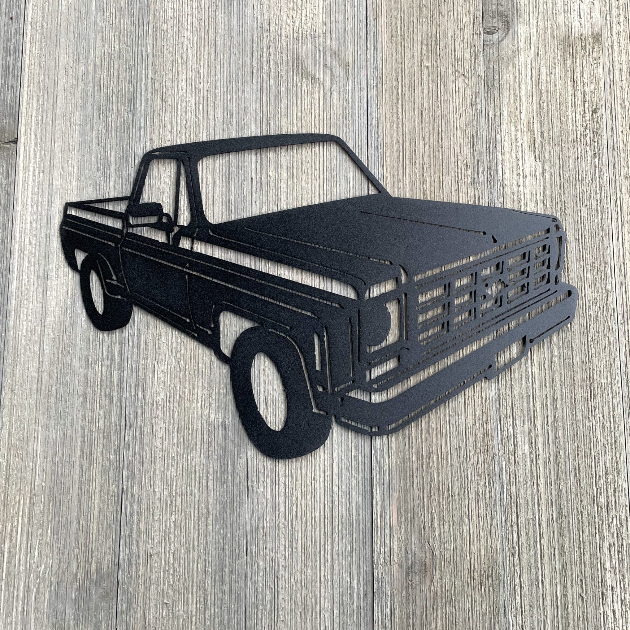 1977 Chevy C10 Metal Sign Cutout - '77 C10 Powder Coated Metal Sign - Retro Design for Car Enthusiasts