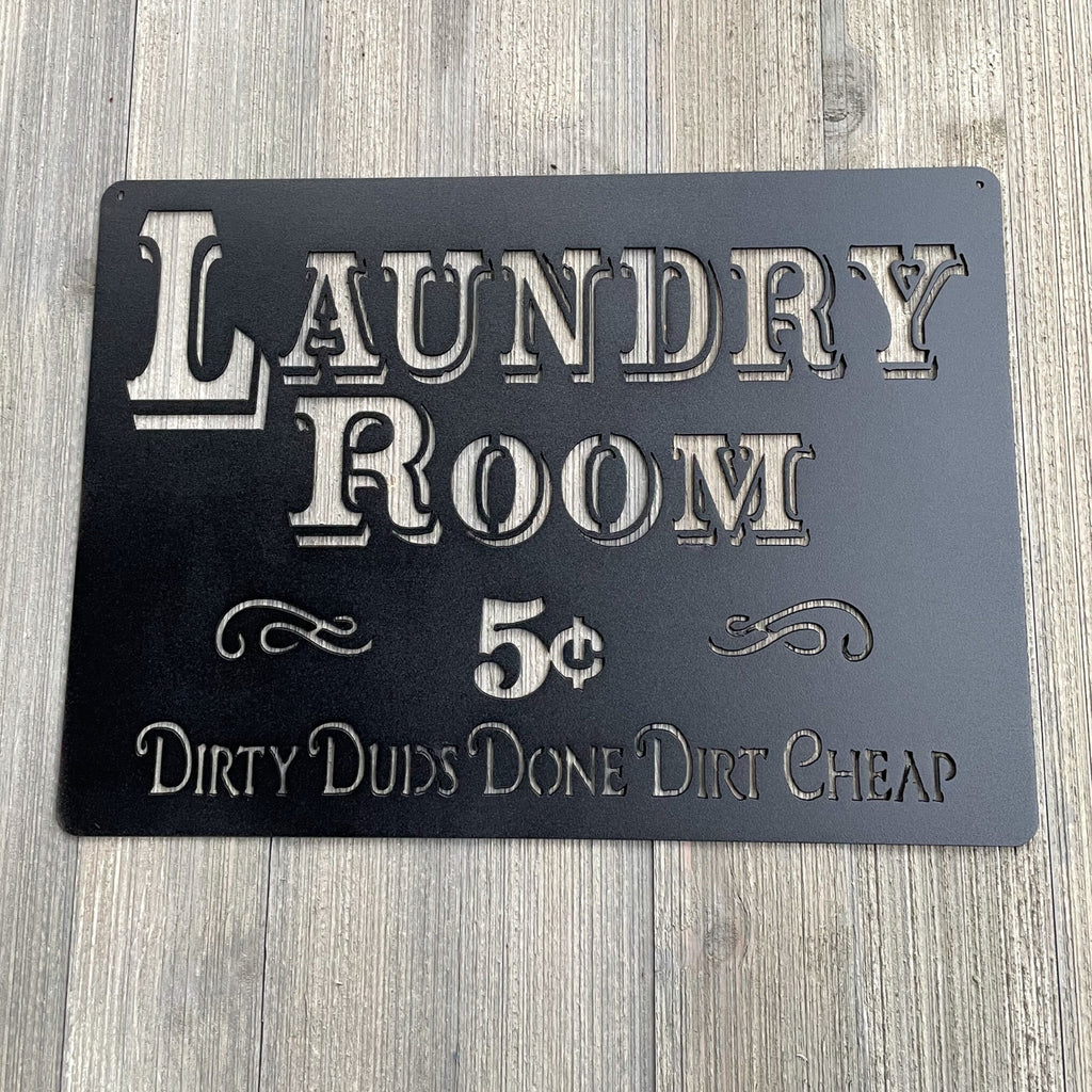 Laundry Room Metal Sign Cutout - Powder Coated Metal Laundry Room Sign - A Fun and Whimsical Addition to Your Home Decor!