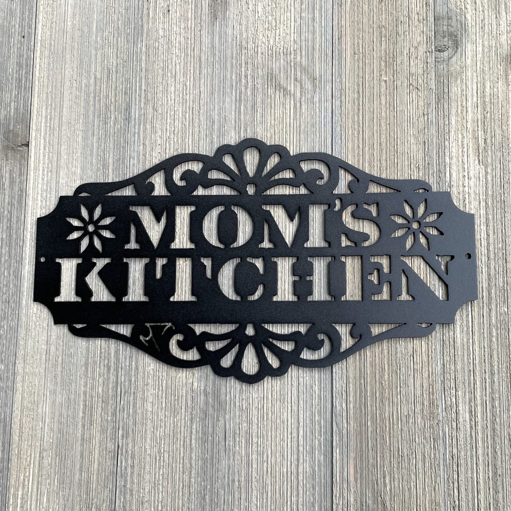 Mom's Kitchen Metal SIgn Cutout - Powder Coated Metal Mom's Kitchen Sign - A Heartwarming Home Decor Piece for Any Mother!
