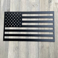 Simple US Flag Metal Sign Cutout - Striking Black USA Flag Powder Coated Metal Sign - A Bold Addition to Any Patriotism-Inspired Decor!