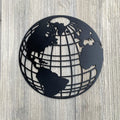 Globe Metal Sign Cutout - Worldly Wonders Metal Sign - Powder Coated Wall Art for Any Room