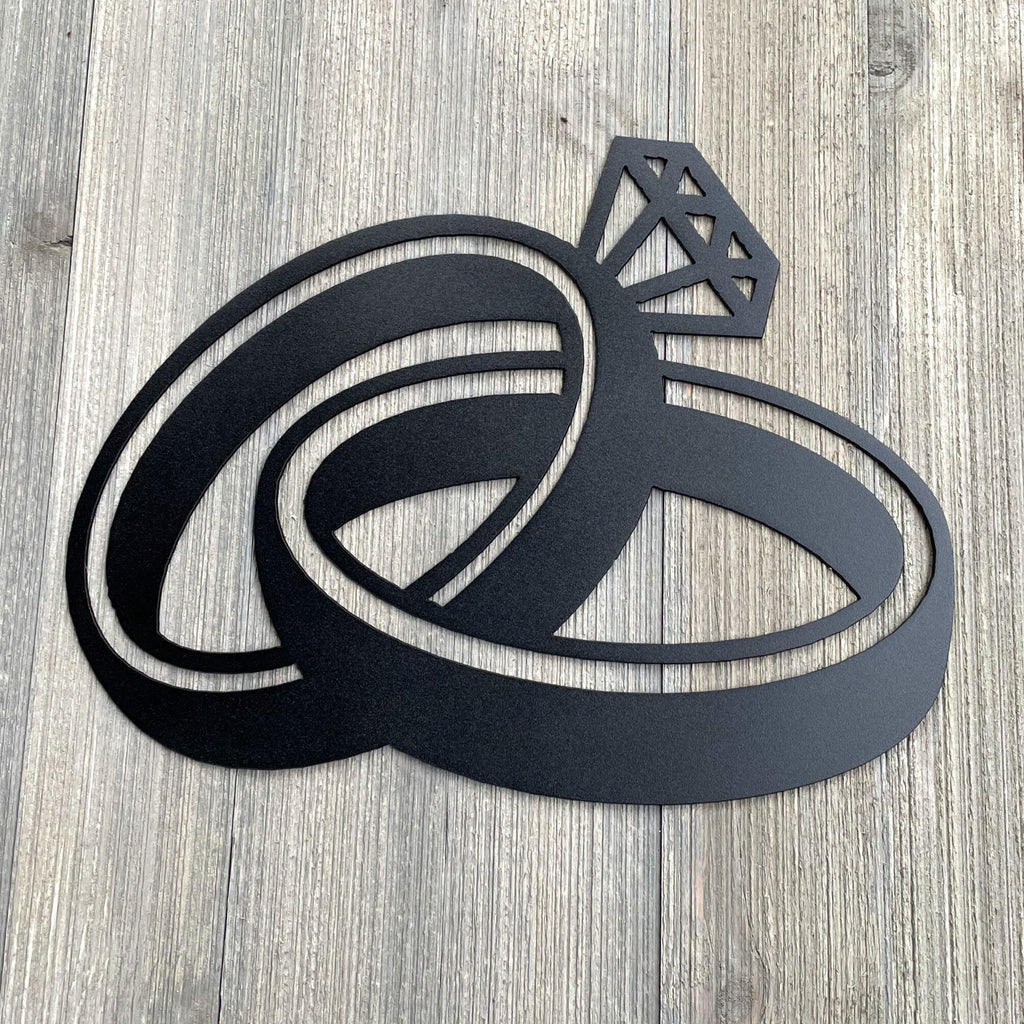 Wedding Bands Metal Sign Cutout - Eternal Love - Powder Coated Metal Sign - Forever Bound - Timeless Symbol of Love and Commitment