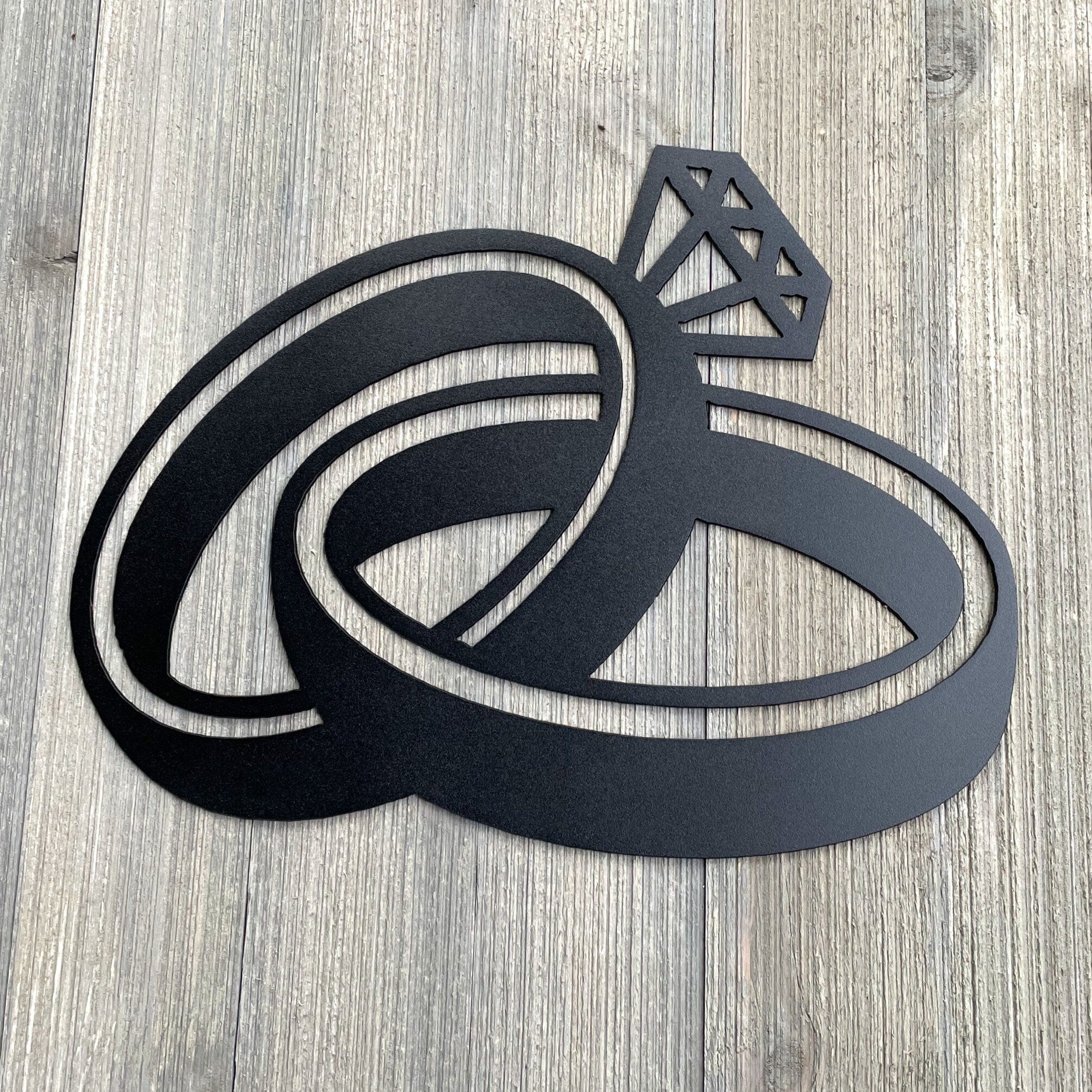 Wedding Bands Metal Sign Cutout - Eternal Love - Powder Coated Metal Sign - Forever Bound - Timeless Symbol of Love and Commitment