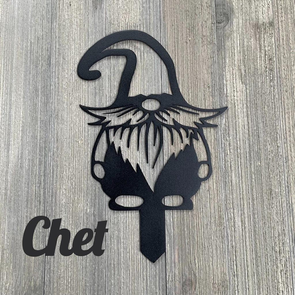 Gnome Yard Stakes Metal Sign Cutout - Metal Garden Gnomes Powder Coated Metal Signs - Set of 5 or Individual Options - Yard Decor - Garden