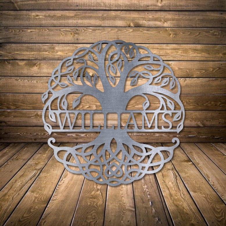 Personalized Tree of Life Monogram - Custom Tree of Life Monogram Sign - Personalized Powder Coated Metal Sign with a Inspirational Symbol