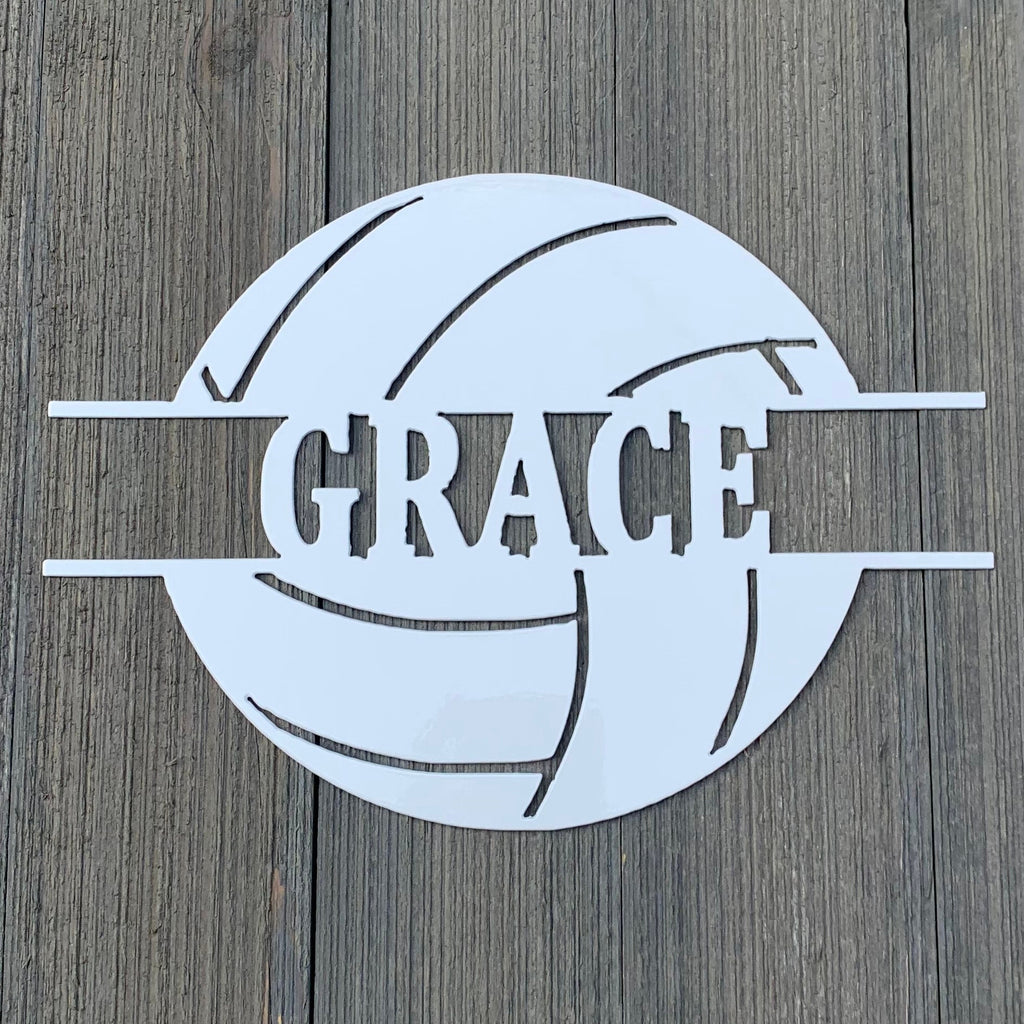 Personalized Volleyball Monogram Metal Sign - Custom Volley Ball Name sign - Sports Team - Volleyball Lover -