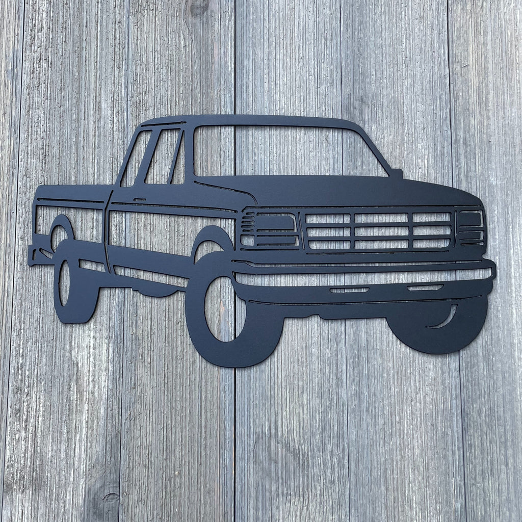 Ford F150 Metal Sign Cutout - F150 OBS Powder Coated Metal Sign - Retro Design for Truck Enthusiasts