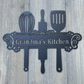 Grandma's Kitchen - Mom's Kitchen Metal Sign Cutout - Powder Coated Metal Kitchen Utensil Sign - A Heartwarming Home Decor Piece for A Cook!