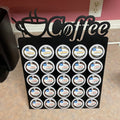Metal K Cup Holder - Coffee Cup Organizer - Powder Coated Metal K-Cup Holder Sign - The Perfect Counter Organizer for Any Coffee Lover!