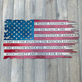 Pledge of Allegiance Distressed American Flag Metal Sign Cutout - Patriotic and Bold Pledge of Allegiance Distressed USA Flag Powder Coated