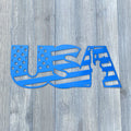 USA Metal Sign Cutout - Vibrant and Eye-Catching USA Powder Coated Metal Sign with American Flag and Statue of Liberty Design