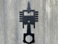 Piston and cylinder Metal Sign Cutout - Classic Piston and Cylinder Design Metal Sign - Perfect for Mechanics and Car Enthusiasts