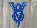 V8 Logo Metal Sign Cutout - V8 Powder Coated Metal Sign - Classic Design for Car Enthusiasts