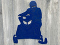 Snowmobile Metal Sign Cutout - Powder Coated Metal Snowmobile Rider Sign - The Ultimate Winter Wall Art!