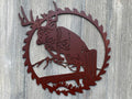 Deer Sawblade Metal Sign Cutout - Powder Coated Metal Buck Sawblade Sign - A Unique and Eye-Catching Addition to Your Home Decor!