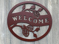 Welcome- Pinecone Metal Sign Cutout - Welcome to the Woods Powder Coated Metal Wall Art - Nature Inspired Home Decor