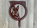 German Shepherd Welcome Metal Sign Cutout - Welcome German Shepherd Powder Coated Metal Wall Art - Dog Lover Home Decor