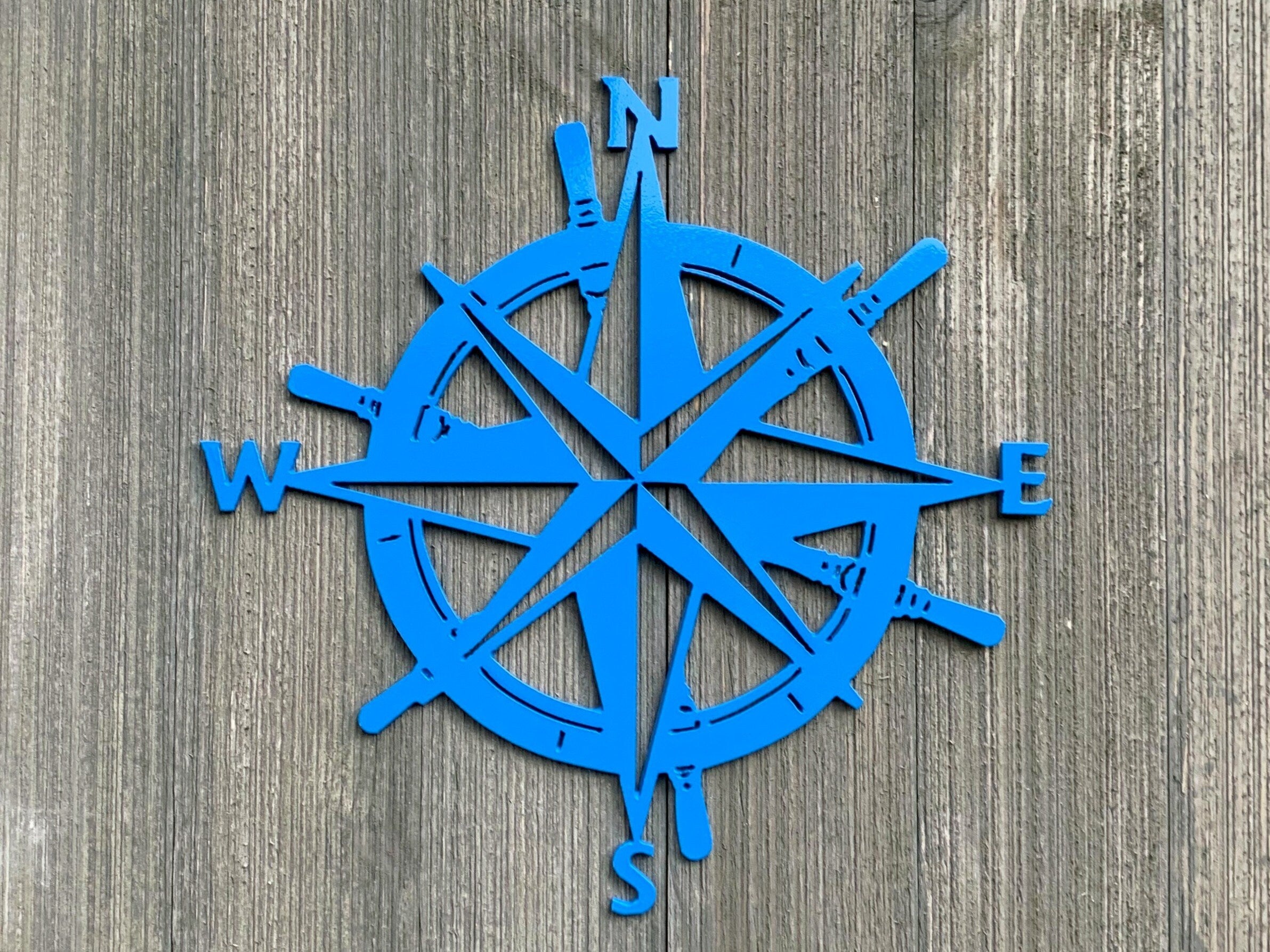 Nautical Compass Rose Metal Sign Cutout - Nautical Decor for Home or Office - Navigate Your Way Home with Our Nautical Compass Rose Sign