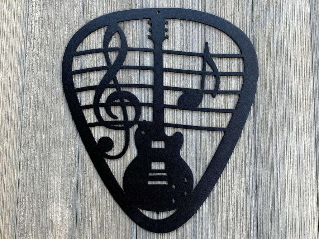Guitar Pick Metal Sign Cutout - Powder Coated Metal Sign - Gift for Musician - Guitar Player