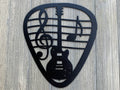 Guitar Pick Metal Sign Cutout - Powder Coated Metal Sign - Gift for Musician - Guitar Player