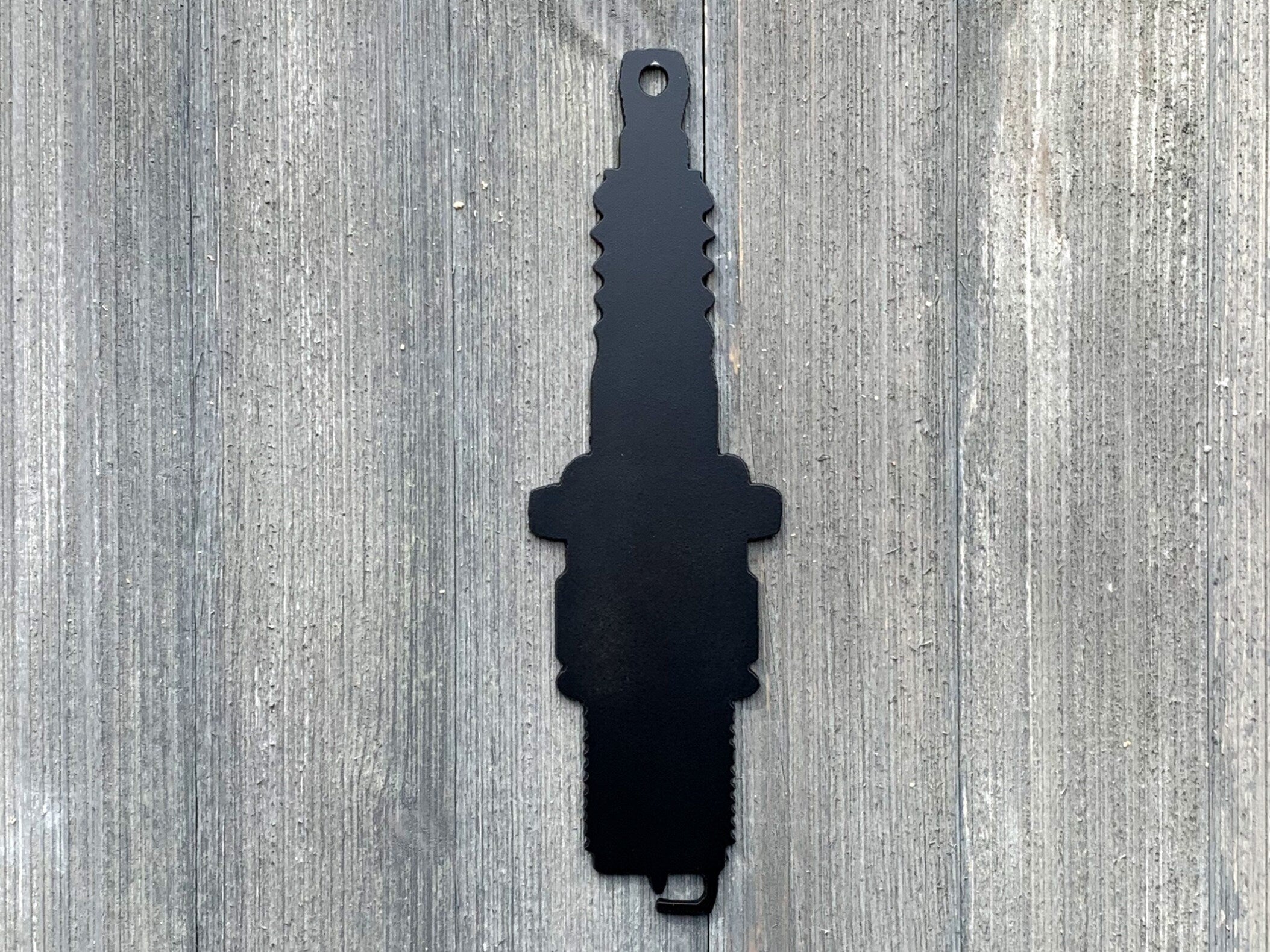 Sparkplug Metal Sign Cutout - Classic Design for Mechanics and Car Enthusiasts