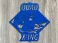 Quad X-Ing Metal Sign Cutout - Powder Coated Metal ATV Scene Sign - The Ultimate Off-Road Wall Art!