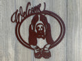 Basset Hound Welcome Sign - Welcome Basset Hound Powder Coated Metal Wall Art - Dog Lover Home Decor