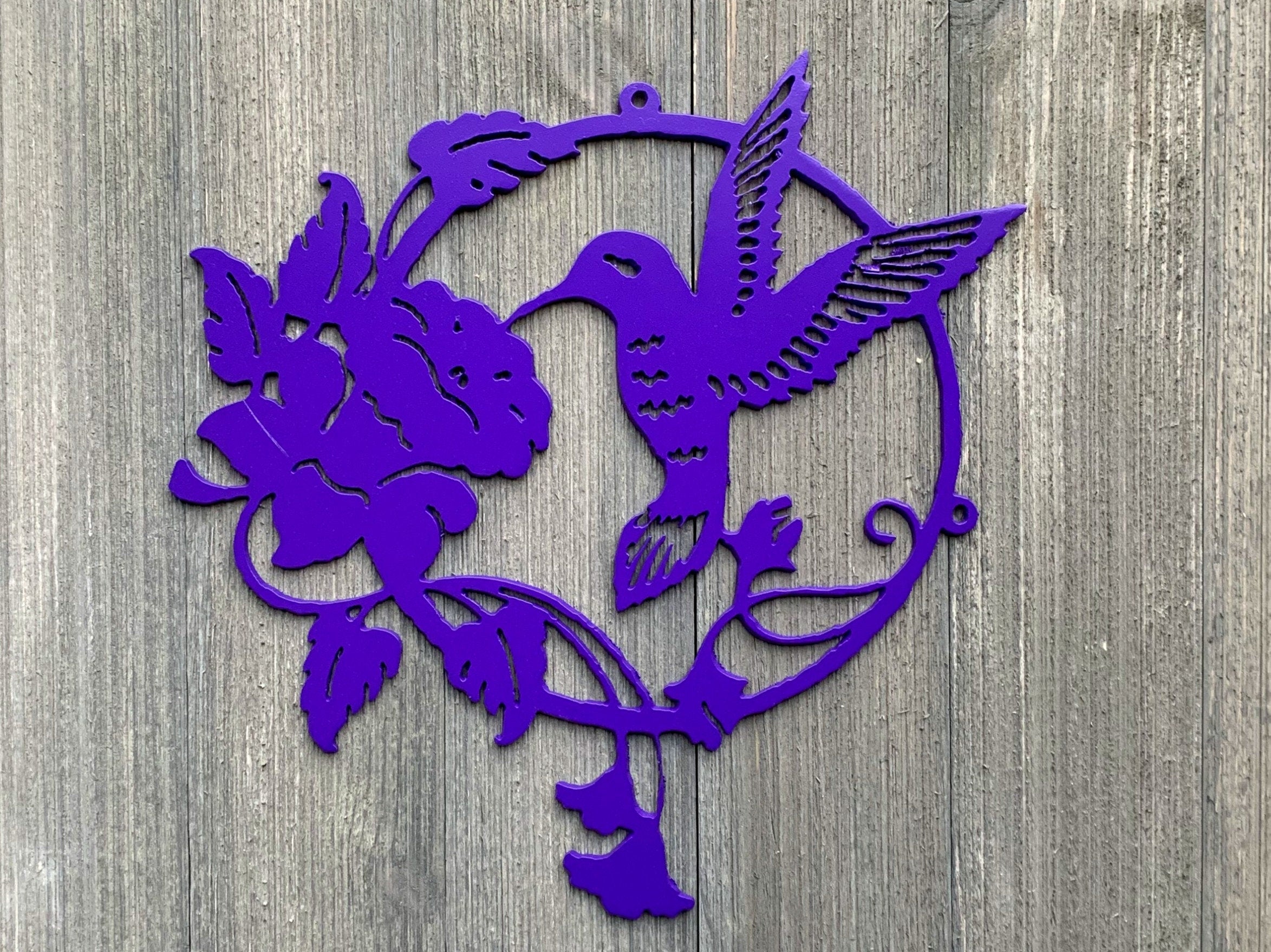 Hummingbird Metal Sign Cutout - Nature's Beauty Metal Sign - Powder Coated Wall Art for Any Room - Hummingbird Haven Metal Sign