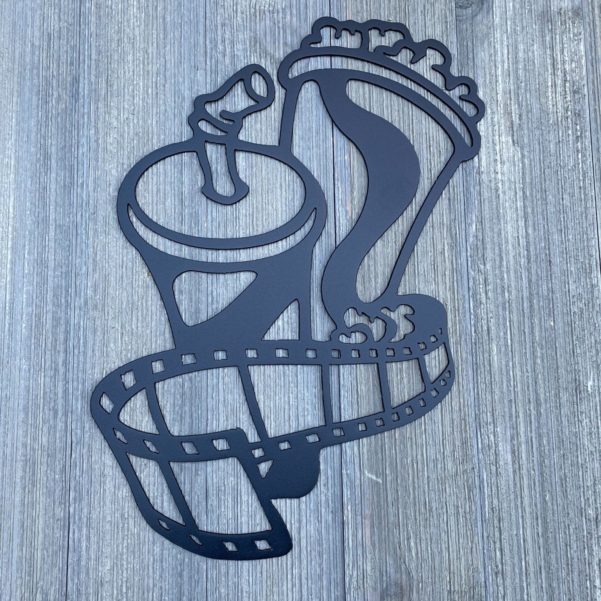 Vintage Cinema Vibes: Popcorn, Soda, and Movie Reel Icons – Home Theater Decor - Metal Sign Cutout