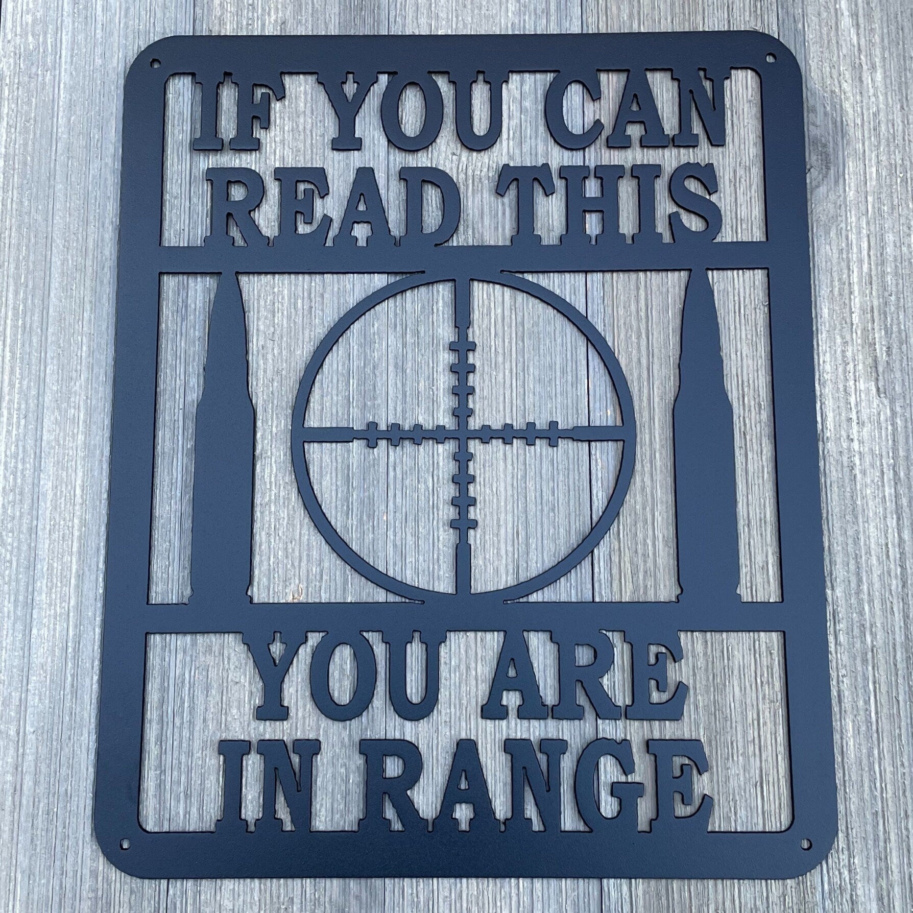 In Range Alert: Metal Sign Cutout for Shooting Enthusiasts - No Trespassing Sign