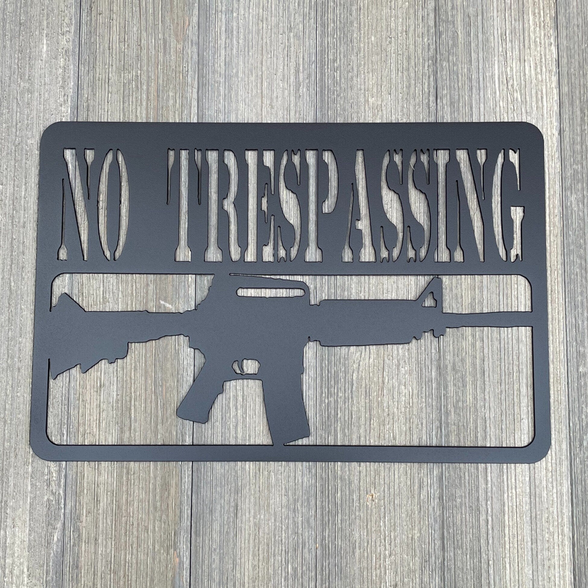 No Trespassing Metal Sign Cutout