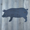 Artisan Cuts: Metal Pig Butcher Diagram Sign - Pork Cuts - BBQ Sign