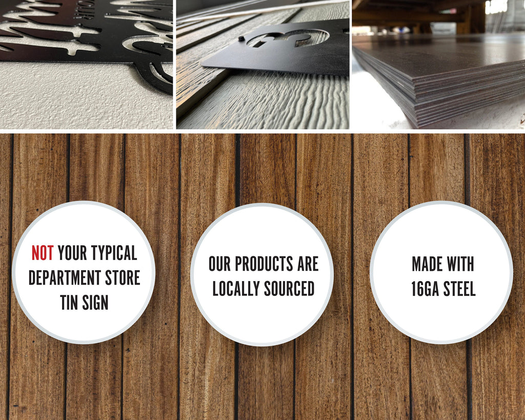 Cowboy Scene Metal Sign Cutout - Lone Cowboy Walking into Sunset with Horse and Dog Metal Wall Art Sign