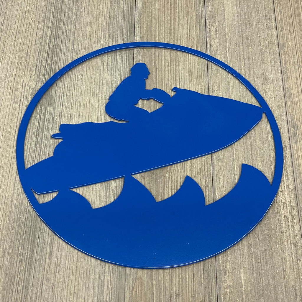 Wave Rider Thrills: High-Flying Jetski Metal Sign for Adventure Seekers