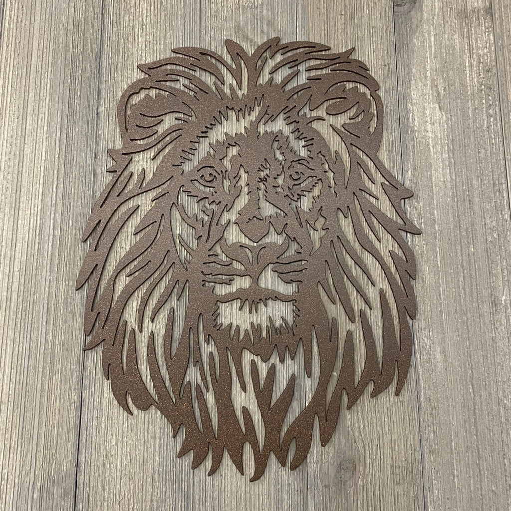 Majestic Roar: Metal Lion Portrait Wall Sign
