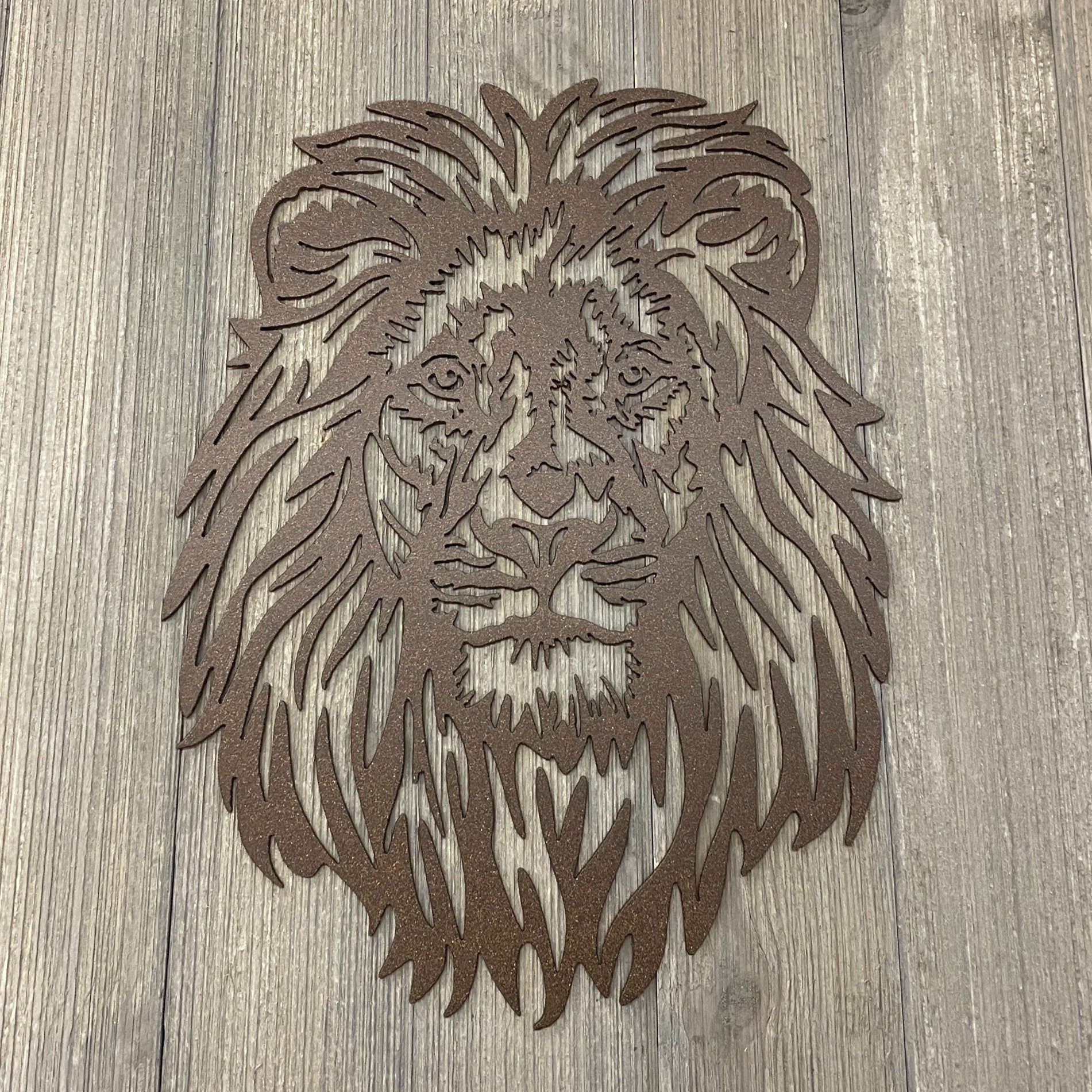 Majestic Roar: Metal Lion Portrait Wall Sign