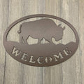 Welcome to the Wild: Bison Welcome Metal Sign - Buffalo Welcome Sign